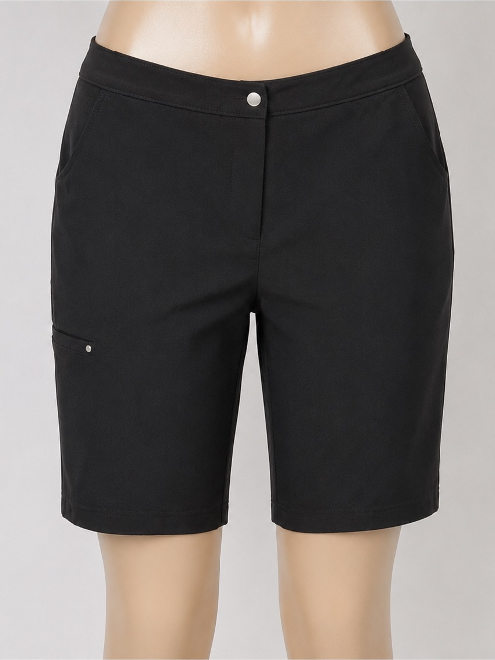 Chico’s Weekends Black Bermuda Shorts Stretch Pull-On Women’s Size 3